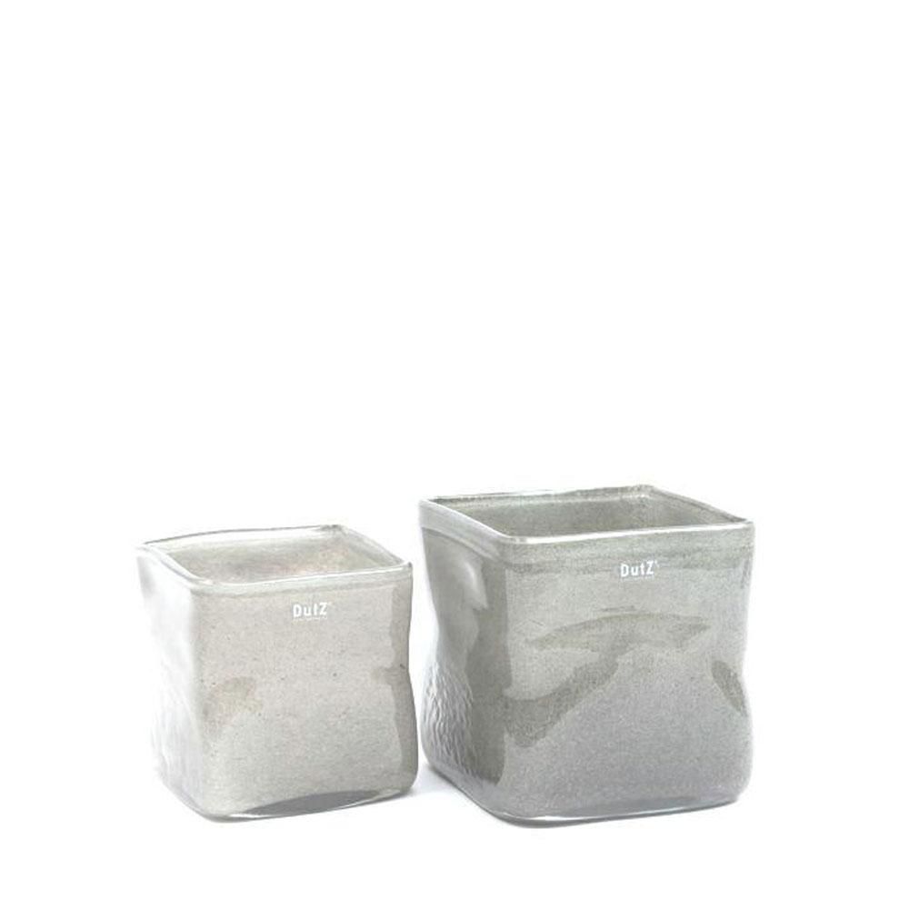 VASO VETRO QUADRATO 20X20X20 GRIGIO DZ