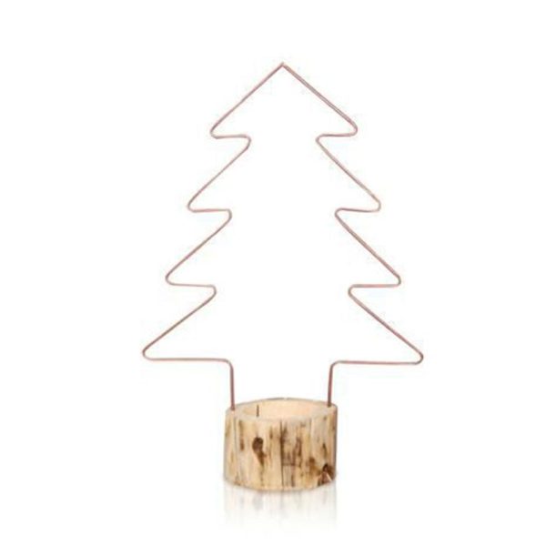 PORTATEALIGHT ALBERINO LEGNO/METALLO D11 H35 CM RAME/NATURALE PORTATEALIGHT ALBERINO LEGNO/METALLO D11 H35 CM RAME/NATURALE