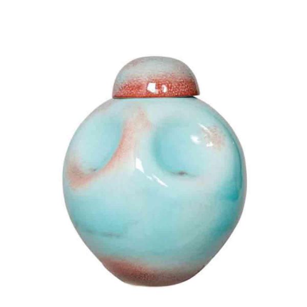 VASO CERAMICA D.38 CM H.46 CM -TANT- C/COP. AZZURRO LG VASO CERAMICA D.38 CM H.46 CM -TANT- C/COP. AZZURRO LG