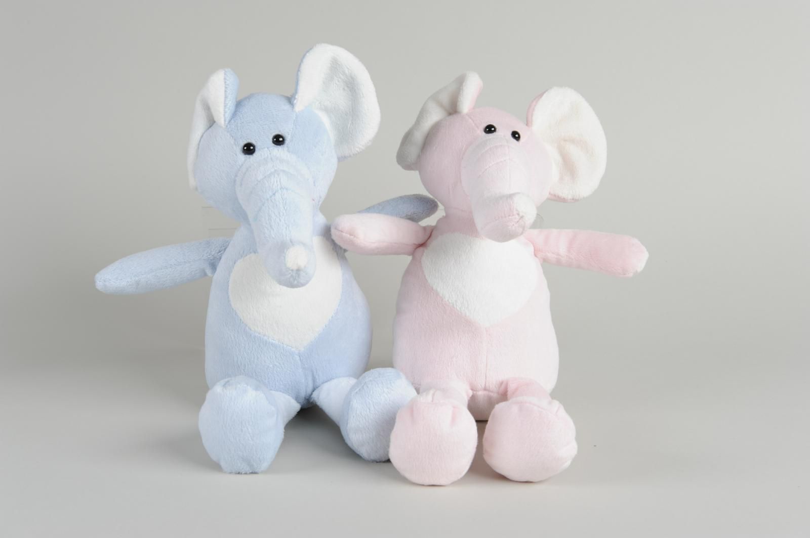 PELUCHE ELEFANTINO H.20CM ASS.ROSA/AZZURRO