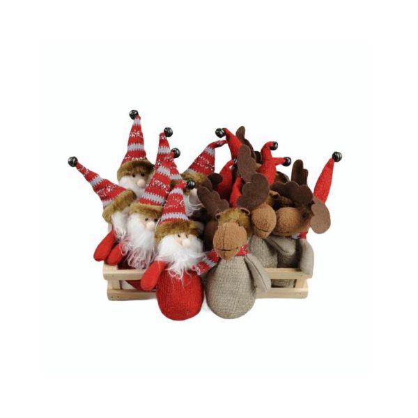 BABBO NATALE/RENNA TESSUTO H.12 CM D/APP. ASS. MULTICOLOR BABBO NATALE/RENNA TESSUTO H.12 CM D/APP. ASS. MULTICOLOR