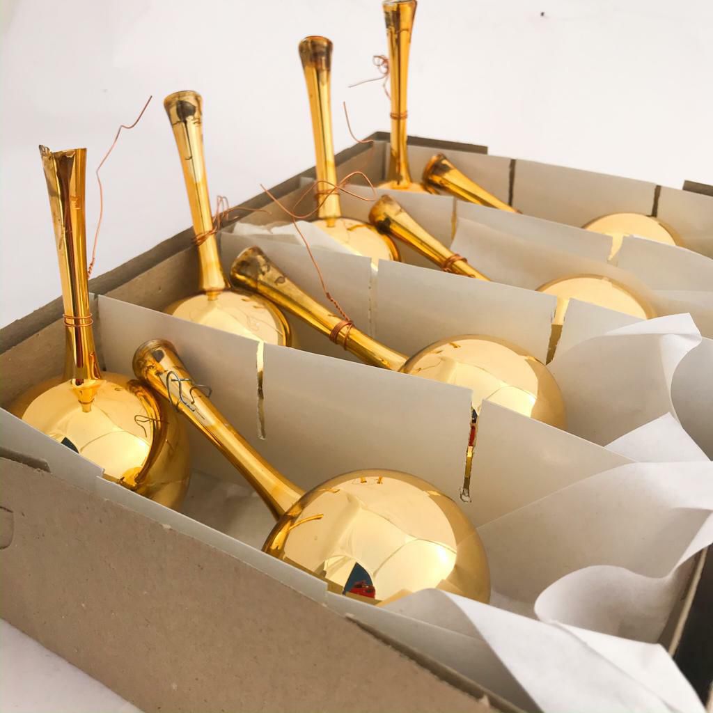 SET 8 SFERE PICK VETRO MM.60 ORO CHIARO