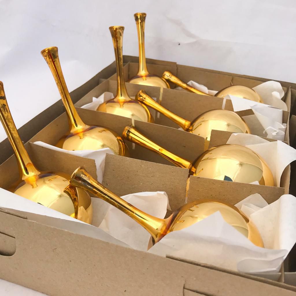 SET 8 SFERE PICK VETRO MM.80 ORO CHIARO