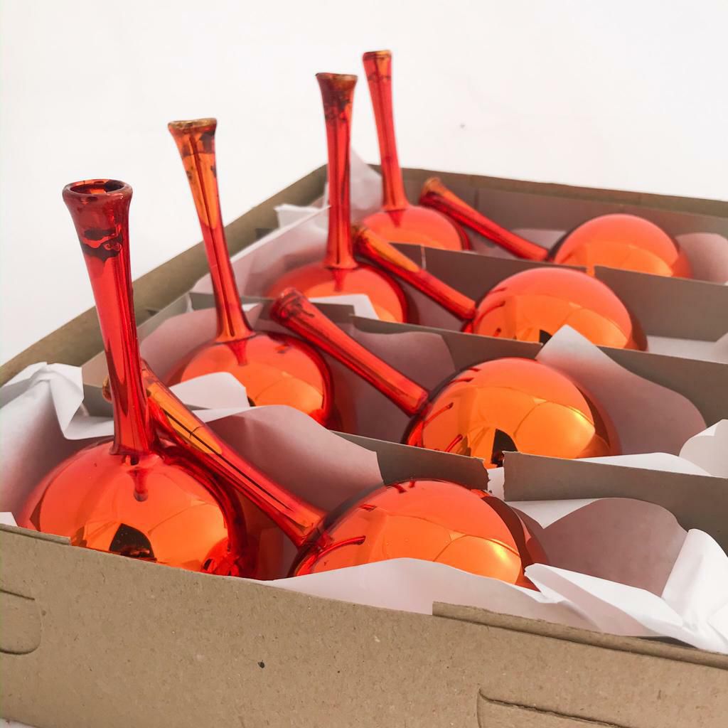 SET 8 SFERE PICK VETRO MM.80 ARANCIO