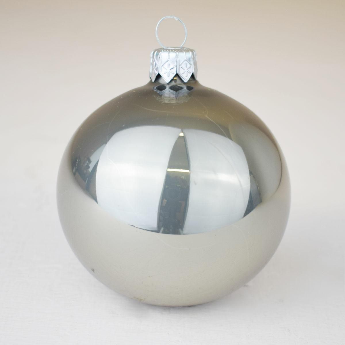 SET 12 SFERE VETRO MM.60 TITANIO PERLATO