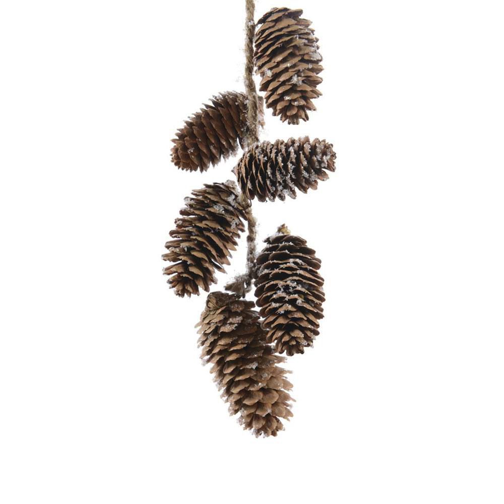 PIGNE ADDOBBO CM.20 GLITTER MARRONE