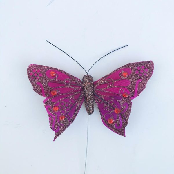 SET 6 FARFALLE 8X8 CM C/PIETRE BORDEAUX SET 6 FARFALLE 8X8 CM C/PIETRE BORDEAUX