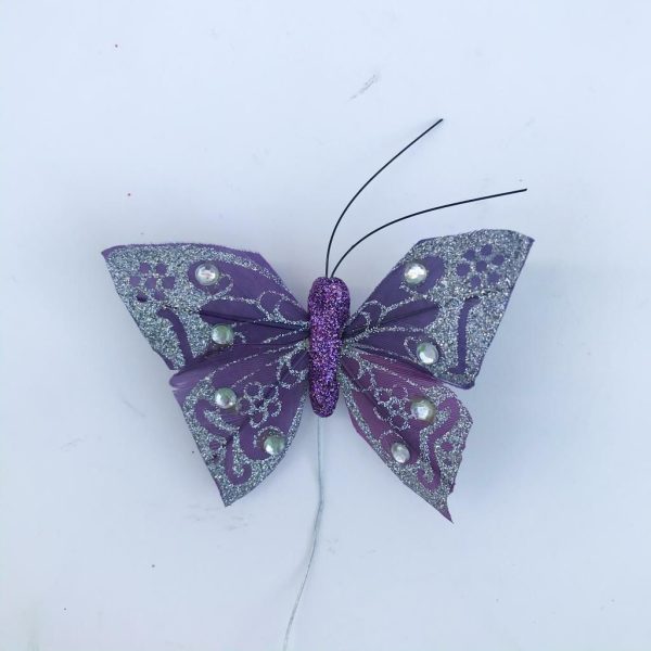 SET 6 FARFALLE 8X8 CM C/PIETRE MALVA