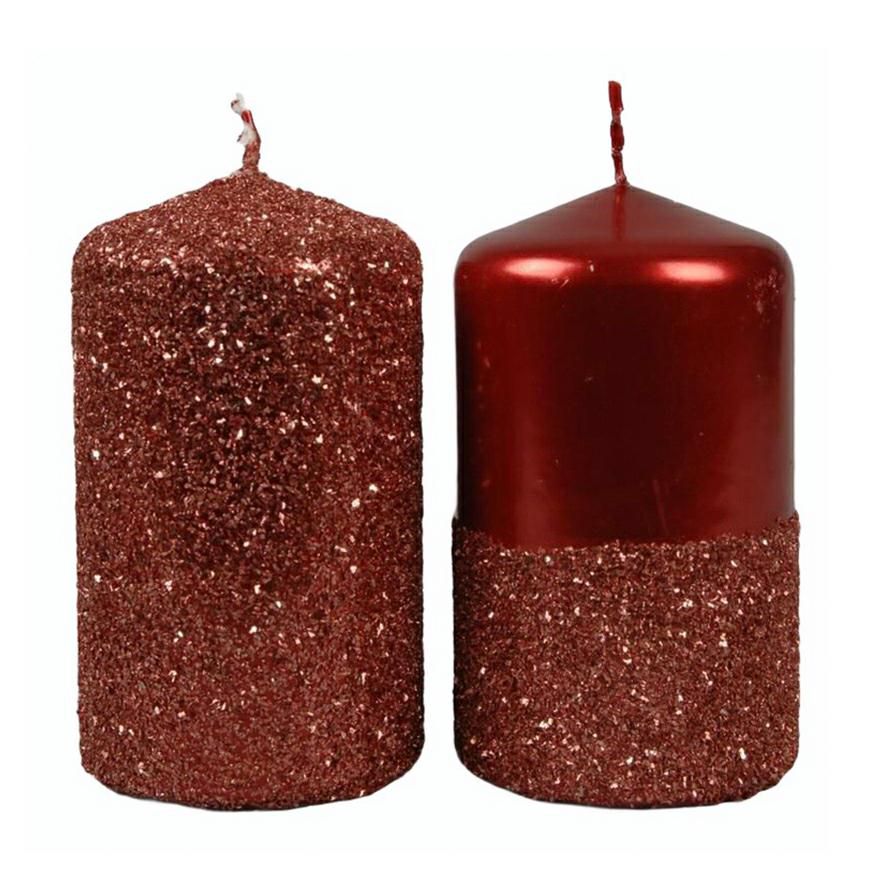 CERO D.7,5 CM H.7 CM -70/75- GLITTER ROSSO