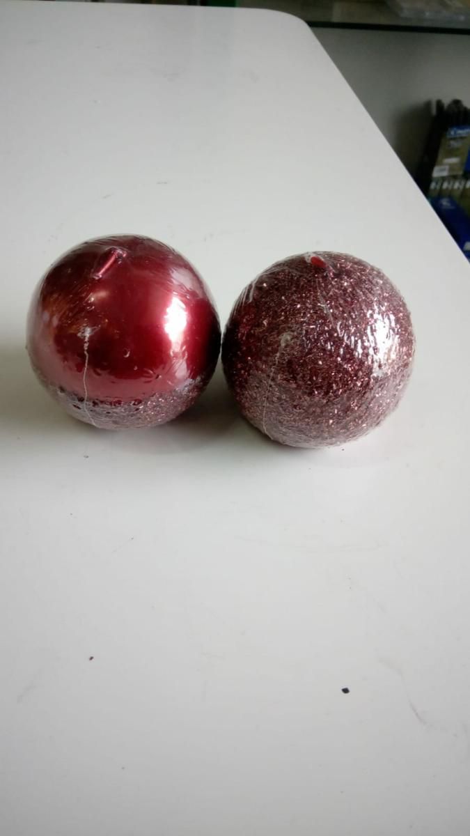 CANDELA SFERA D.7,5 CM GLITTER ASS. ROSSO