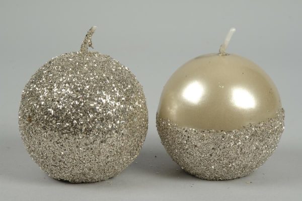 CANDELA SFERA D.7,5 CM GLITTER ASS. OYSTER CANDELA SFERA D.7,5 CM GLITTER ASS. OYSTER