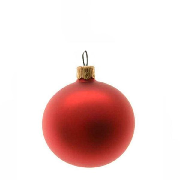 SET 4 SFERE VETRO MM.100 ROSSO SATINATO