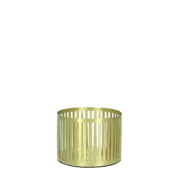 PORTATEALIGHT METALLO RIGATO 7,5X7,5 H5 CM ORO KN PORTATEALIGHT METALLO RIGATO 7,5X7,5 H5 CM ORO KN