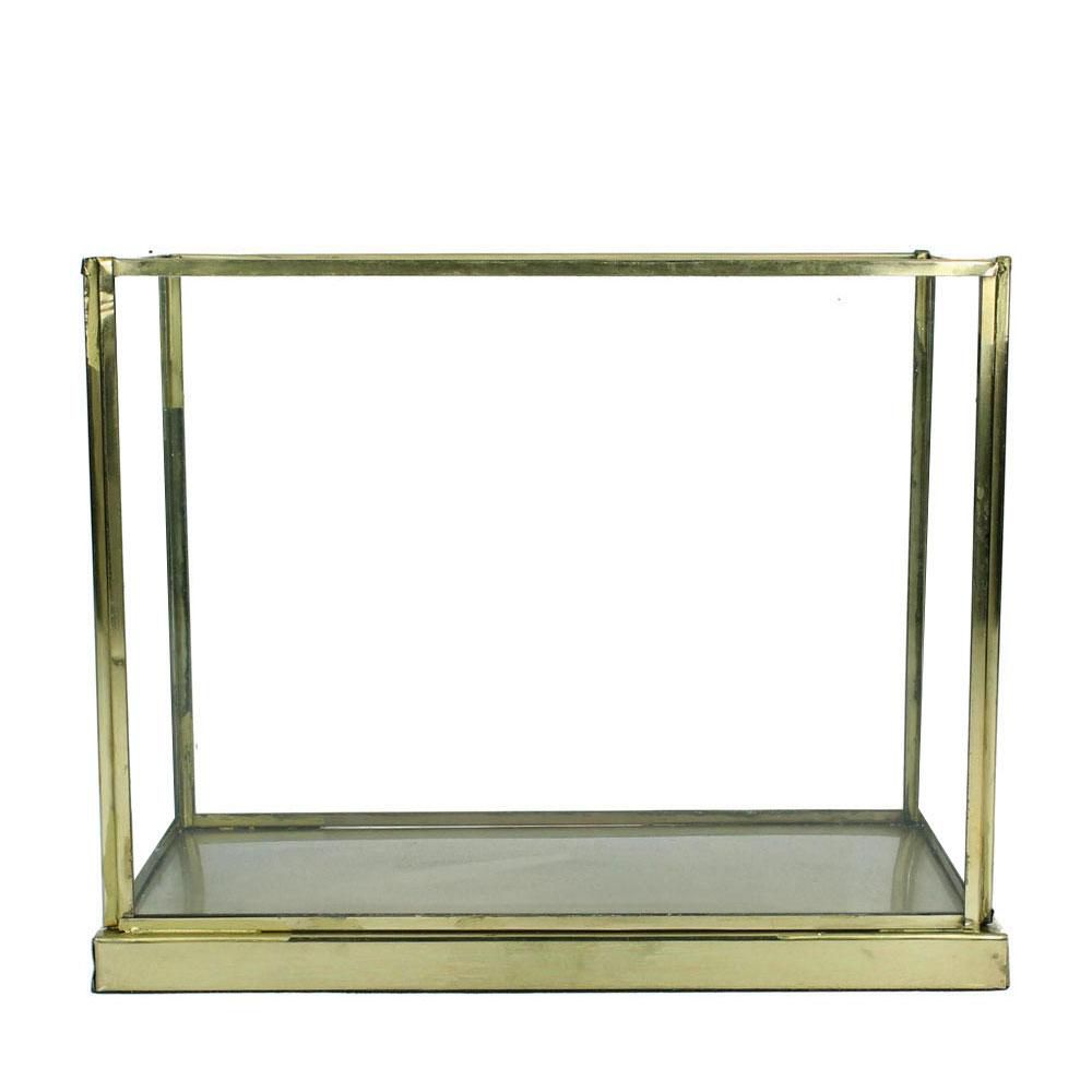 LANTERNA ACCIAIO E VETRO 21X11X17 CM ORO