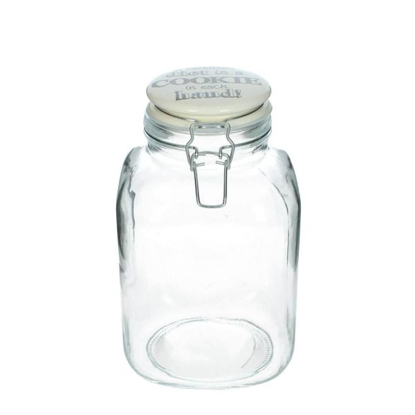BARATTOLO VETRO C/COP.CER.-COOKIE-14,5X14,5X24 TRASP. KN BARATTOLO VETRO C/COP.CER.-COOKIE-14,5X14,5X24 TRASP. KN