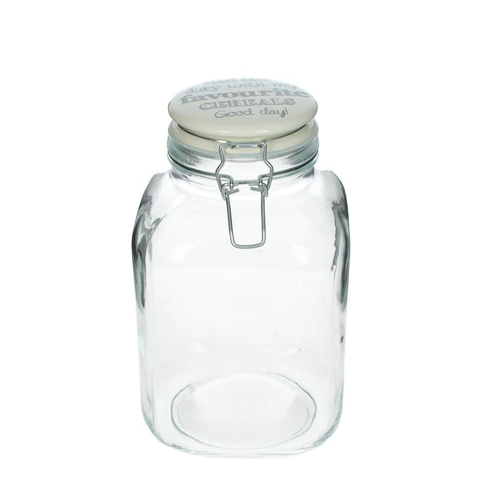 BARATTOLO VETRO C/COP.CER.-CEREALS-14,5X14,5X24 TRASP. KN BARATTOLO VETRO C/COP.CER.-CEREALS-14,5X14,5X24 TRASP. KN