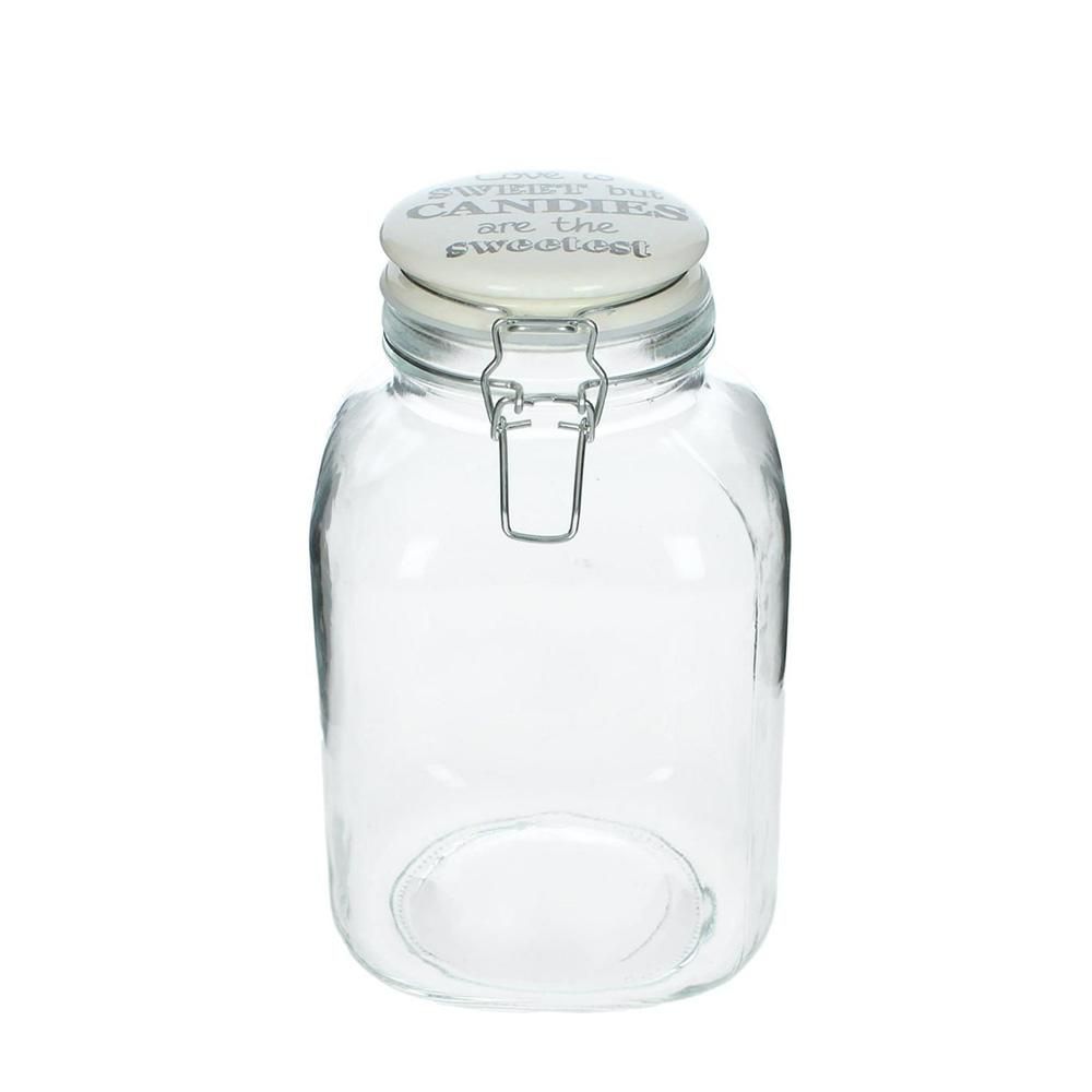 BARATTOLO VETRO C/COP.CER.-CANDIES-14,5X14,5X24 TRASP. KN BARATTOLO VETRO C/COP.CER.-CANDIES-14,5X14,5X24 TRASP. KN