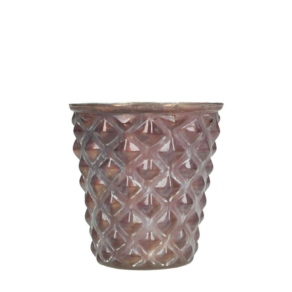 PORTATEALIGHT VETRO 10,5X10,5X10 BURGUNDY KN