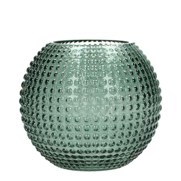 VASO VETRO SFERA BOLLICINE 14,8X14,8X13 VERDE VASO VETRO SFERA BOLLICINE 14,8X14,8X13 VERDE