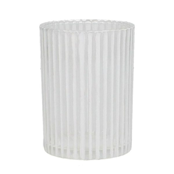 PORTATEALIGHT VETRO ZIGR. D.7 CM H.9,5 CM BIANCO PORTATEALIGHT VETRO ZIGR. D.7 CM H.9,5 CM BIANCO