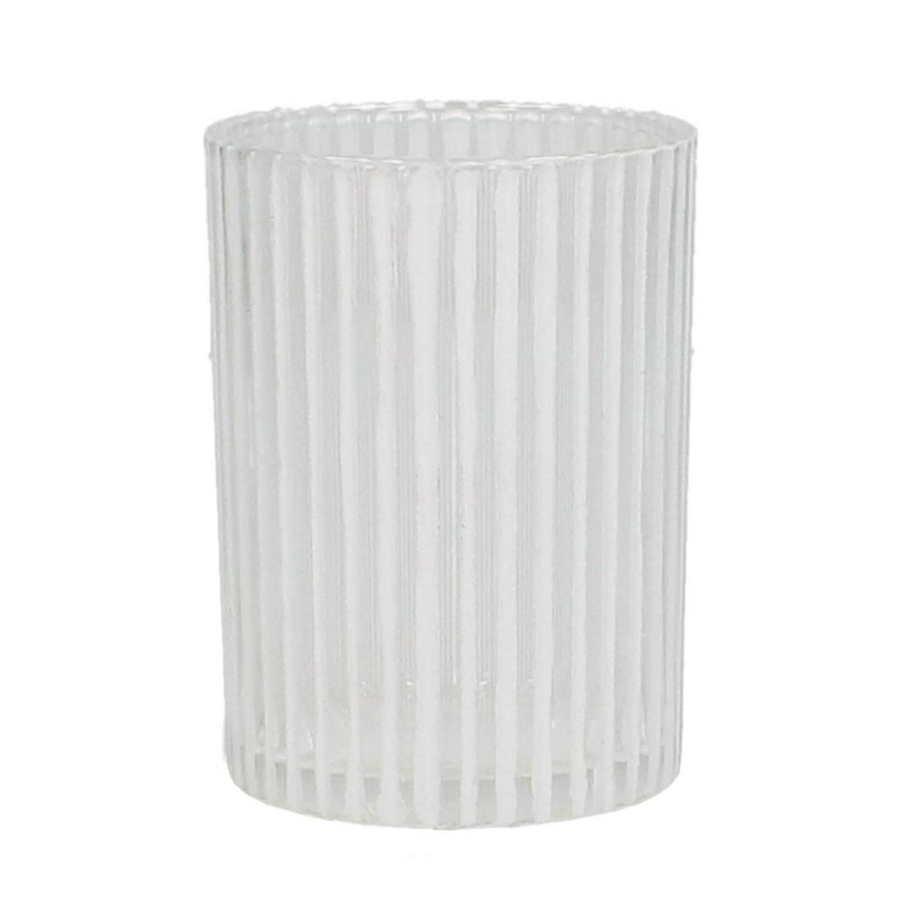 PORTATEALIGHT VETRO ZIGR. D.7 CM H.9,5 CM BIANCO PORTATEALIGHT VETRO ZIGR. D.7 CM H.9,5 CM BIANCO