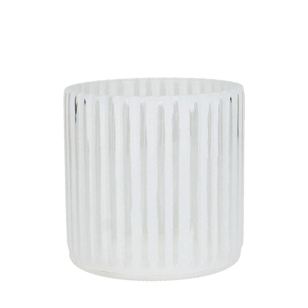 PORTATEALIGHT VETRO ZIGR. D.11 CM H.11 CM BIANCO PORTATEALIGHT VETRO ZIGR. D.11 CM H.11 CM BIANCO