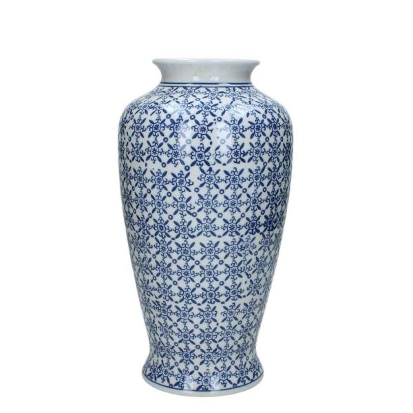 VASO PORCELLANA D.15 CMH.30 CM BLU/BIANCO VASO PORCELLANA D.15 CMH.30 CM BLU/BIANCO