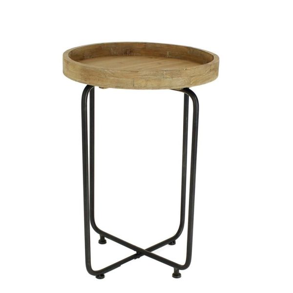 TAVOLO METALLO 60X60X65,5 CM C/PIANO LEGNO NERO/NATURALE TAVOLO METALLO 60X60X65,5 CM C/PIANO LEGNO NERO/NATURALE