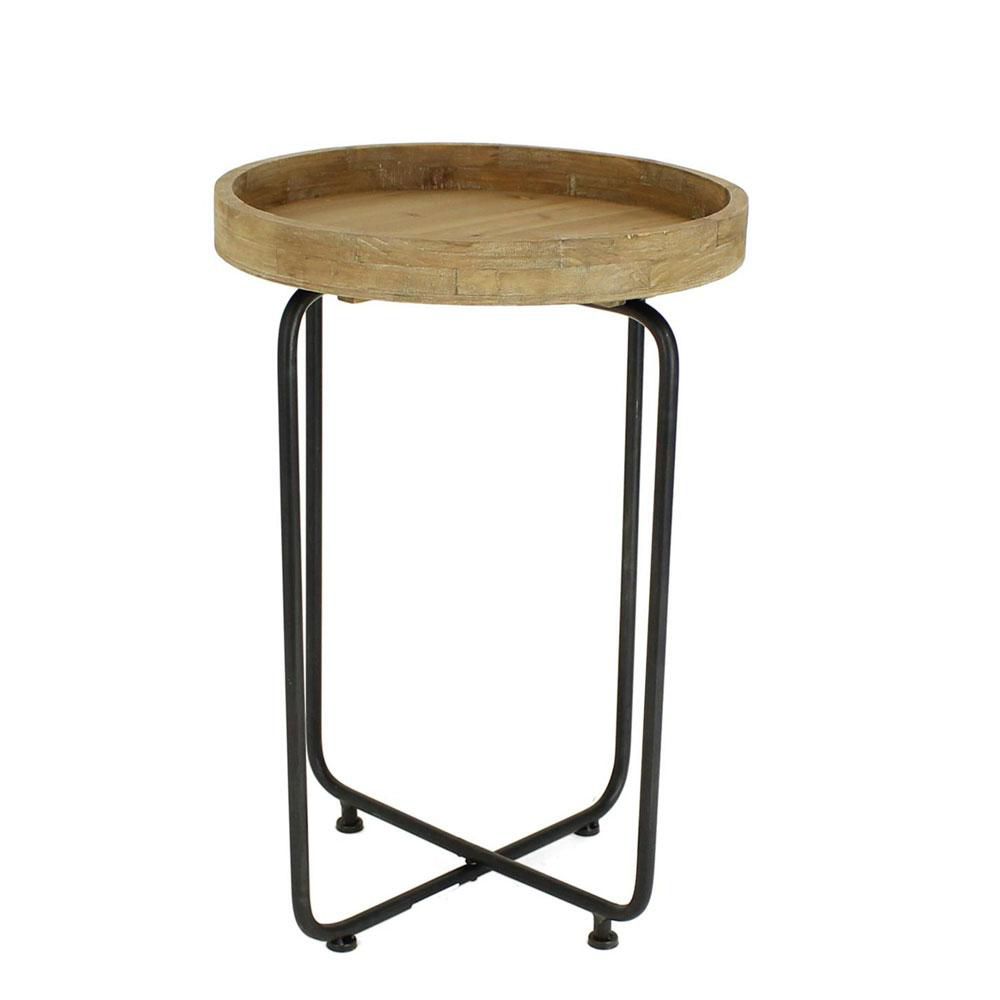 TAVOLO METALLO 60X60X65,5 CM C/PIANO LEGNO NERO/NATURALE TAVOLO METALLO 60X60X65,5 CM C/PIANO LEGNO NERO/NATURALE