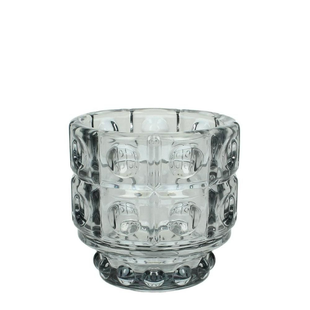 PORTATEALIGHT VETRO 9X9X9 CM GRIGIO