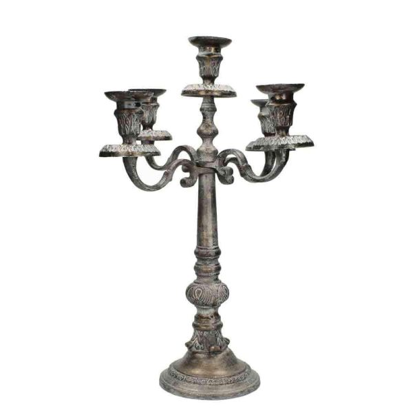 CANDELABRO ALLUMINIO 5 FUOCHI 35X35X49 CM BRONZO CANDELABRO ALLUMINIO 5 FUOCHI 35X35X49 CM BRONZO