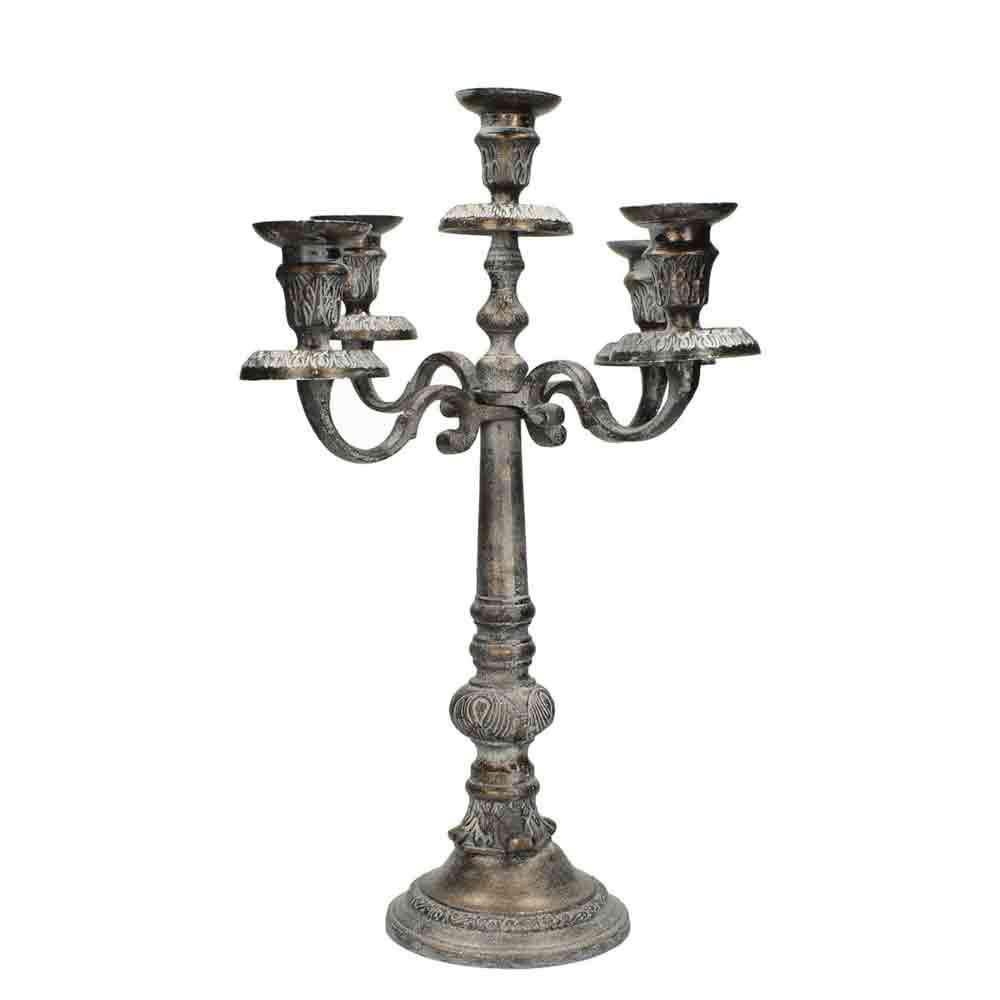 CANDELABRO ALLUMINIO 5 FUOCHI 35X35X49 CM BRONZO CANDELABRO ALLUMINIO 5 FUOCHI 35X35X49 CM BRONZO