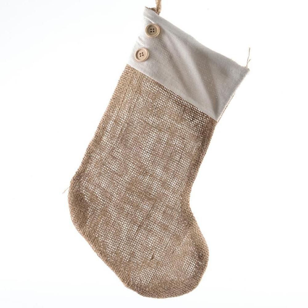 CALZA JUTA 48 CM C/BORDO COTONE NATURALE