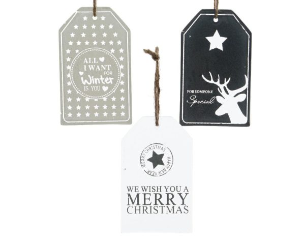 SET 3 TARGHETTE VETRO 8X13 CM -PRINT- ASS.BIANCO/TRASP.