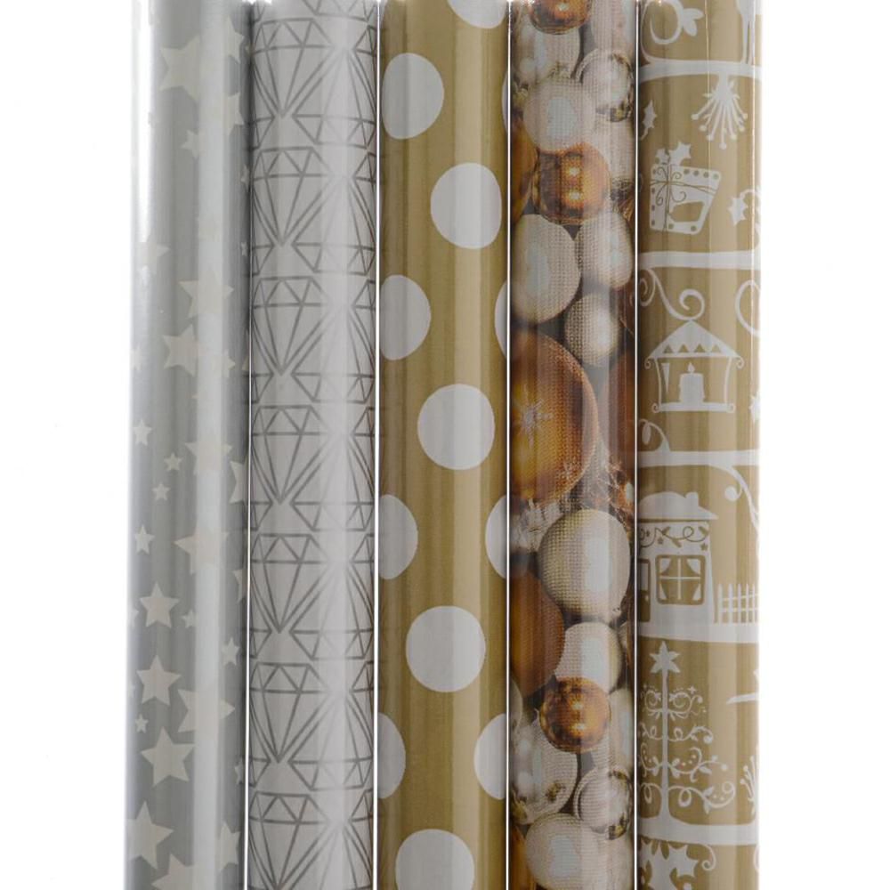 SET 5 BOBINE CARTA -XMAS- CM 70X2 MT ASS.ORO SET 5 BOBINE CARTA -XMAS- CM 70X2 MT ASS.ORO