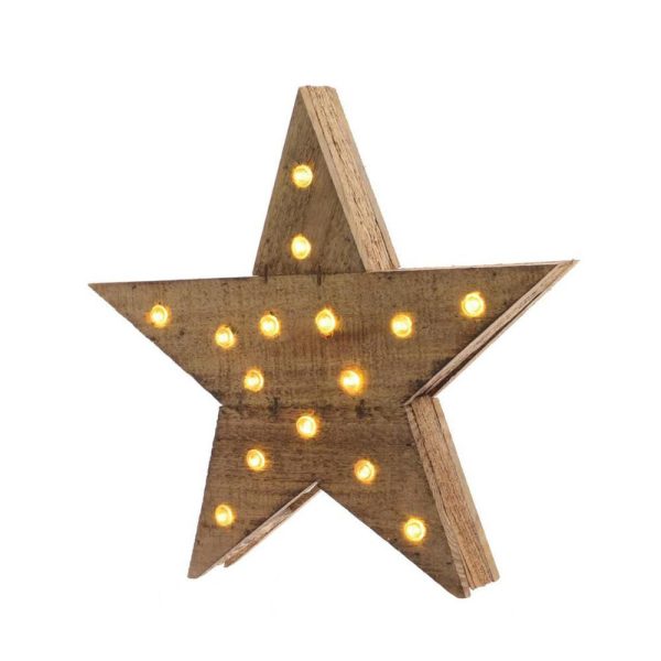 STELLA LEGNO 6,5X40X39 CM C/20 LUCI LED INTERNO MARRONE STELLA LEGNO 6,5X40X39 CM C/20 LUCI LED INTERNO MARRONE