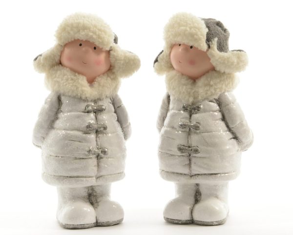 SET 2 BAMBINI INVERNO 8,5X7X17 CM BIANCO SET 2 BAMBINI INVERNO 8,5X7X17 CM BIANCO