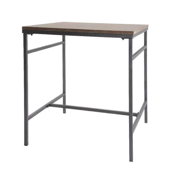 TAVOLO FERRO 90X90X100 CM C/PIANO LEGNO MARRONE WASHED TAVOLO FERRO 90X90X100 CM C/PIANO LEGNO MARRONE WASHED