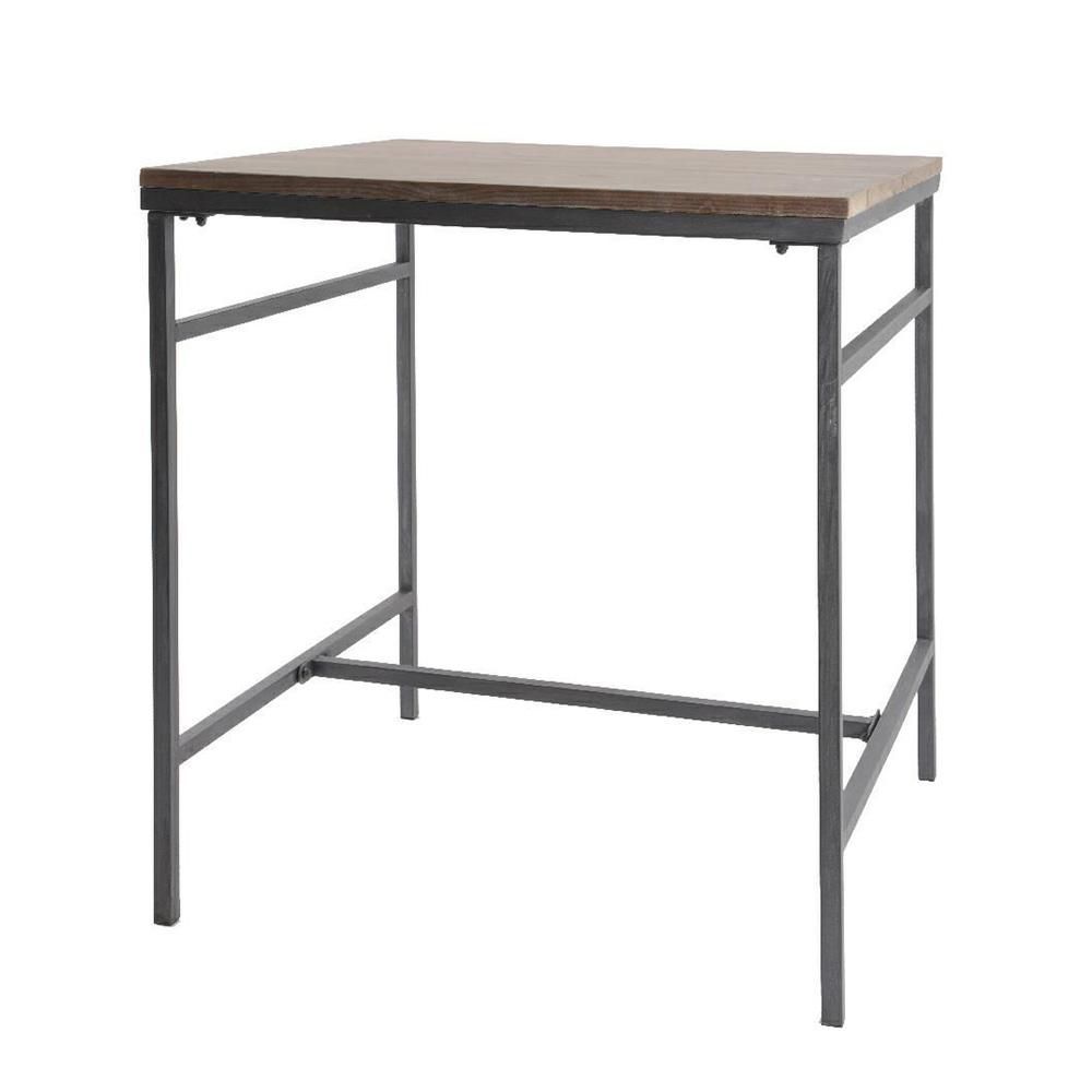 TAVOLO FERRO 90X90X100 CM C/PIANO LEGNO MARRONE WASHED TAVOLO FERRO 90X90X100 CM C/PIANO LEGNO MARRONE WASHED