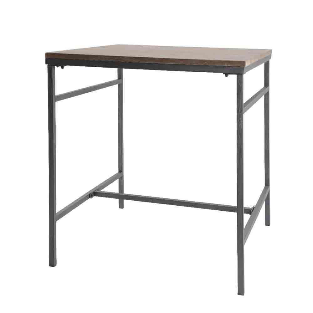 TAVOLO FERRO 80X80X75 CM C/PIANO LEGNO MARRONE WASHED TAVOLO FERRO 80X80X75 CM C/PIANO LEGNO MARRONE WASHED