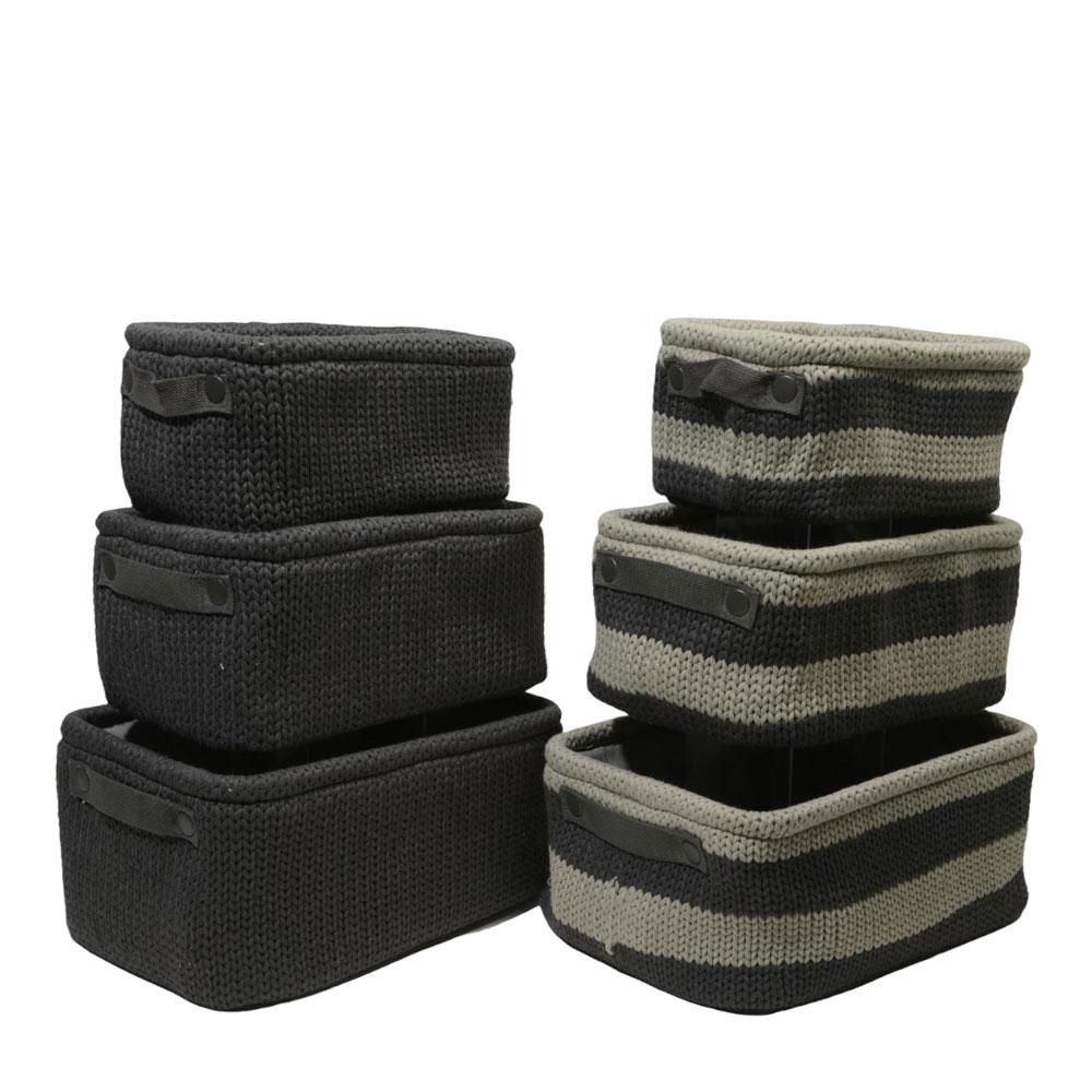 SET 3 CESTI POLY RETT. ASS.GRIGIO