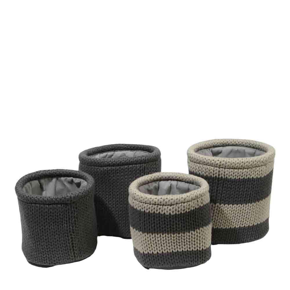 SET 2 CESTI POLY TONDI ASS.GRIGIO