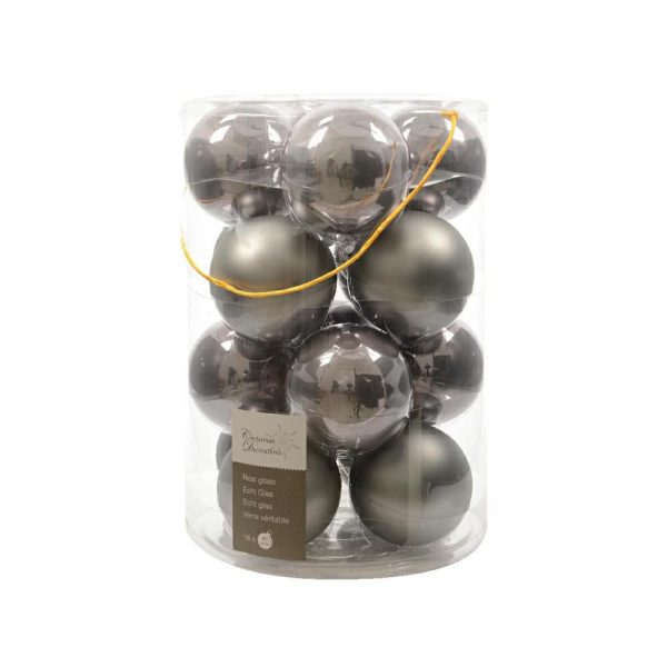 SET 16 SFERE VETRO MM.80 LUCIDO/SATINATO GRIGIO SET 16 SFERE VETRO MM.80 LUCIDO/SATINATO GRIGIO