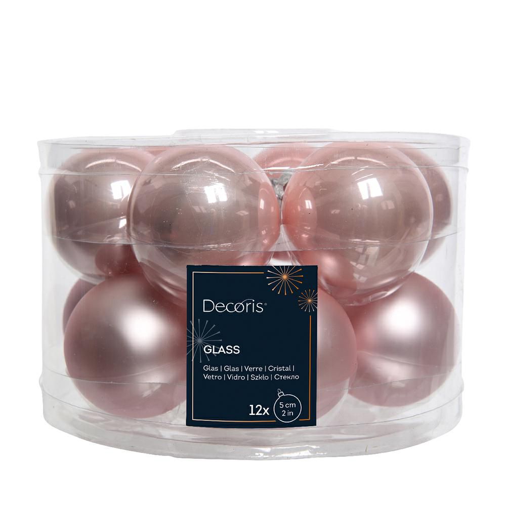 SET 12 SFERE POLY MM.50LUCIDO/SATINATO ROSA ANTICO