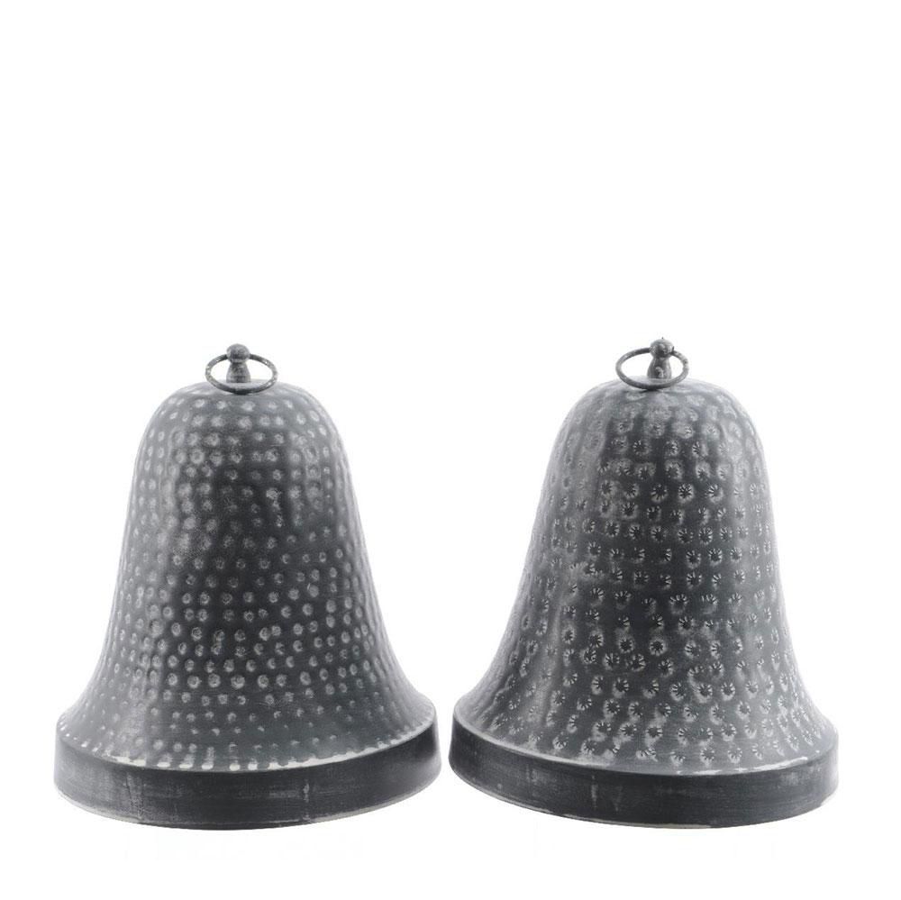 SET 2 CAMPANE FERRO D.13,5X14 GRIGIO