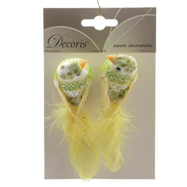 SET 2 UCCELLINI FOAM C/PIUME CM.11 ASS.VERDE SET 2 UCCELLINI FOAM C/PIUME CM.11 ASS.VERDE