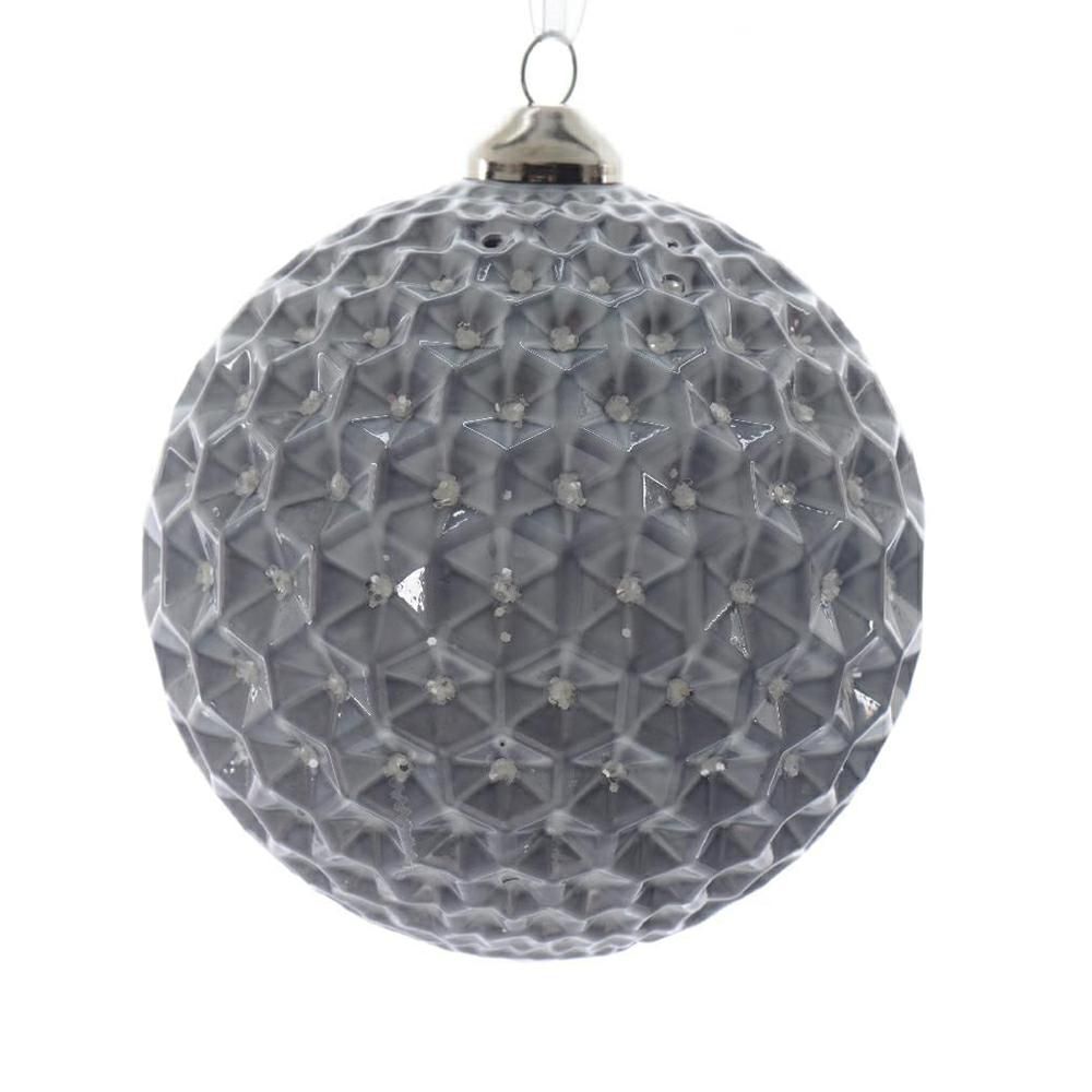 SET 2 SFERE VETRO MM.100 -DIAMOND- BLU