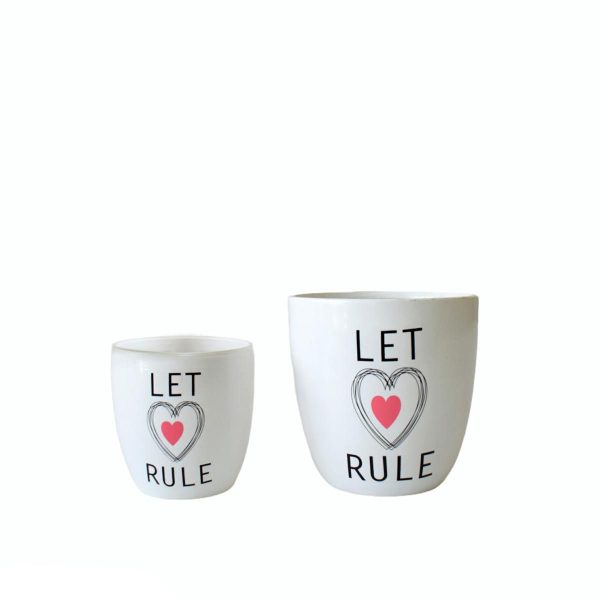 SET 2 VASI CERAMICA -TEXT-C/CUORE BIANCO SET 2 VASI CERAMICA -TEXT-C/CUORE BIANCO