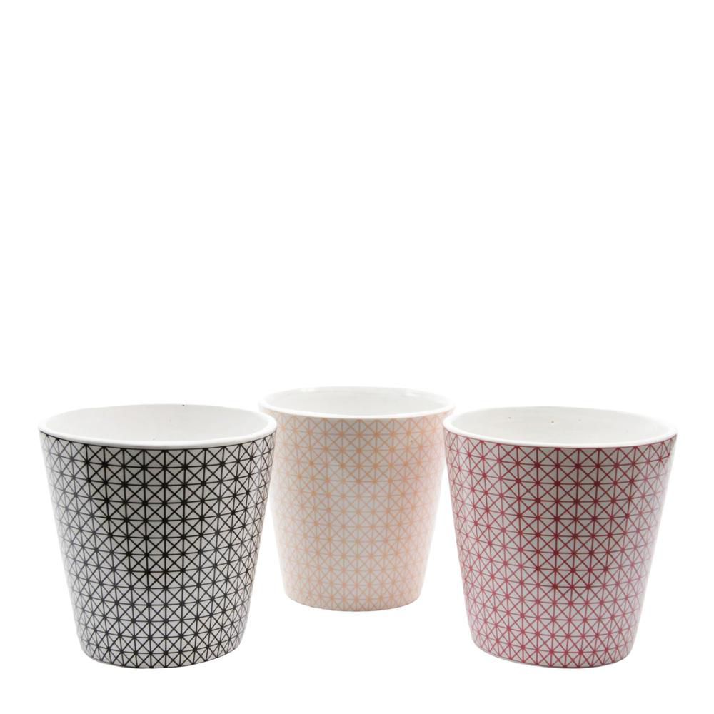 SET 3 VASI CERAMICA D.10 CM H.10 CM -DESIGN- ASS.