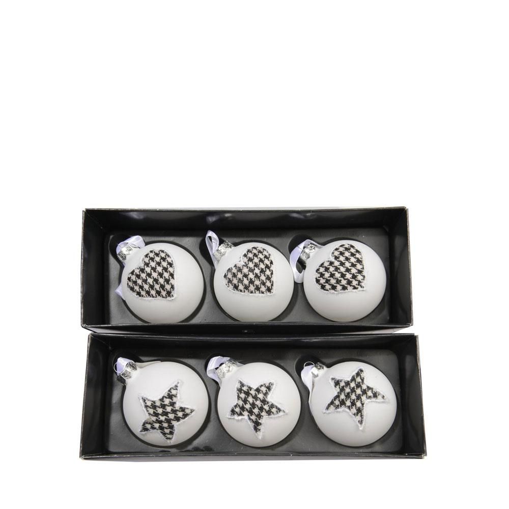 SET 3 SFERE VETRO MM.70-FABRIC- ASS. SAT. BIANCO SET 3 SFERE VETRO MM.70-FABRIC- ASS. SAT. BIANCO